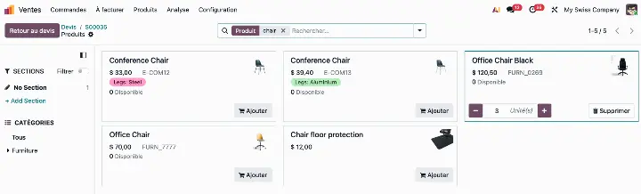 Catalogue Odoo avec DHAC